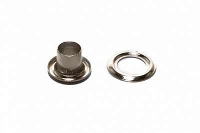 Люверсы металлические "ОмТекс", блочка/кольцо, (3 мм) - цв.никель - купить в Миассе. Цена: 0.18 руб.