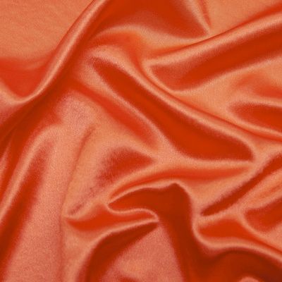 Поли креп-сатин 18-1445, 120 гр/м2, шир.150см, цвет оранжевый - купить в Миассе. Цена 155.57 руб.