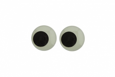 Глазки для игрушек, круглые, с ресничками, 10 мм/упак.50+/-2 шт, цв. -черно-белые - купить в Миассе. Цена: 21.24 руб.