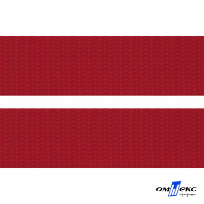 Красный- цв.171-Текстильная лента-стропа 550 гр/м2 ,100% пэ шир.30 мм (боб.50+/-1 м) - купить в Миассе. Цена: 475.36 руб.