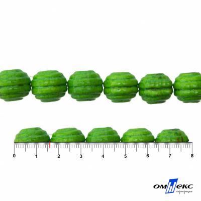 0309-Бусины деревянные "ОмТекс", 16 мм, упак.50+/-3шт, цв.019-зеленый - купить в Миассе. Цена: 62.22 руб.