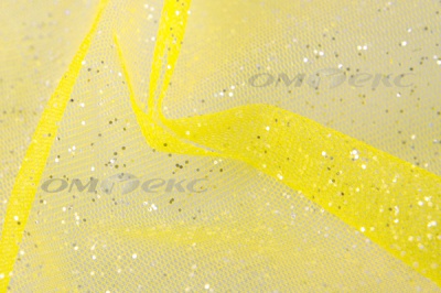 Сетка Глиттер, 40 гр/м2, шир.160см, цвет жёлтый - купить в Миассе. Цена 163.01 руб.