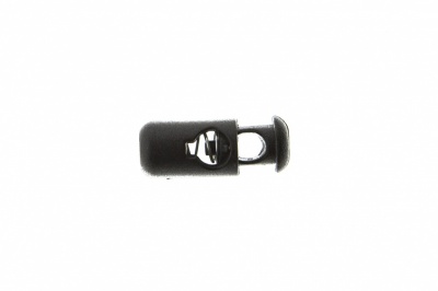 8108 Фиксатор пластиковый "Бочонок", 20х8 мм, цвет чёрный - купить в Миассе. Цена: 1.29 руб.