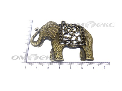 Декоративный элемент для творчества из металла "Слон"  - купить в Миассе. Цена: 26.66 руб.