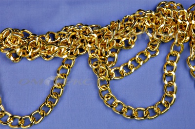 Цепь металл декоративная №11 (17*13) золото (10+/-1 м)  - купить в Миассе. Цена: 1 341.87 руб.