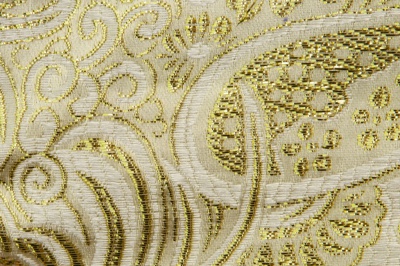 Ткань костюмная жаккард №5, 140 гр/м2, шир.150см, цвет золото - купить в Миассе. Цена 383.29 руб.
