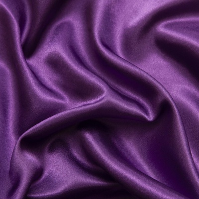 Поли креп-сатин 19-3536, 125 (+/-5) гр/м2, шир.150см, цвет фиолетовый - купить в Миассе. Цена 155.57 руб.