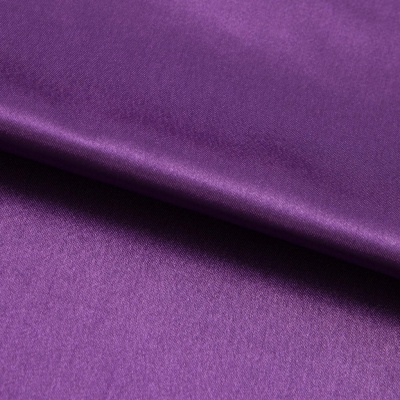 Поли креп-сатин 19-3536, 125 (+/-5) гр/м2, шир.150см, цвет фиолетовый - купить в Миассе. Цена 155.57 руб.
