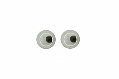 Глазки для игрушек, круглые, с бегающими зрачками, 3 мм/упак.100+/-5 шт, цв. -черно-белые - купить в Миассе. Цена: 25.40 руб.