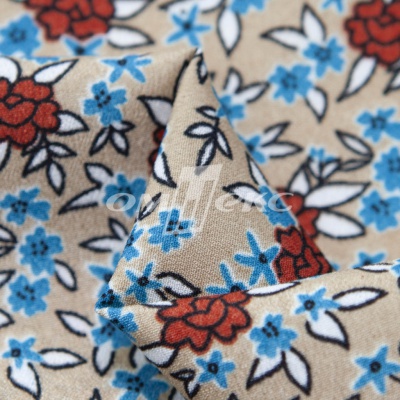 Плательная ткань "Фламенко" 7.1, 80 гр/м2, шир.150 см, принт растительный - купить в Миассе. Цена 239.03 руб.