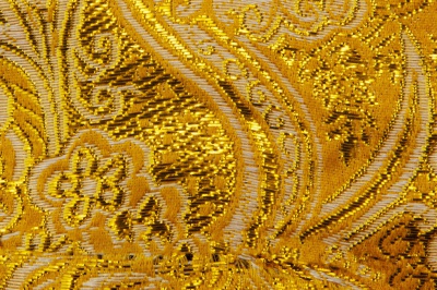 Ткань костюмная жаккард №12, 140 гр/м2, шир.150см, цвет жёлтый - купить в Миассе. Цена 383.29 руб.