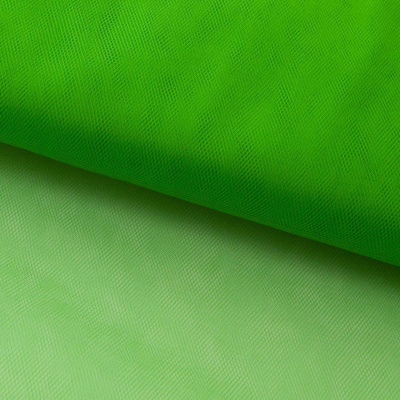 Фатин матовый 16-146, 12 гр/м2, шир.300см, цвет зелёный - купить в Миассе. Цена 112.70 руб.