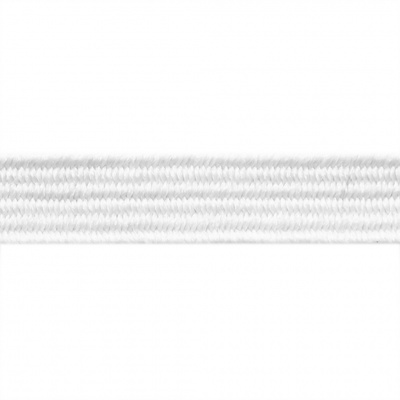 Резиновые нити с текстильным покрытием, шир. 6 мм (182 м/уп), цв.-белый - купить в Миассе. Цена: 705.59 руб.