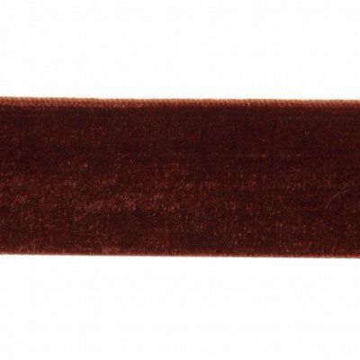Лента бархатная нейлон, шир.25 мм, (упак. 45,7м), цв.120-шоколад - купить в Миассе. Цена: 981.09 руб.