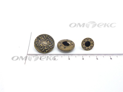 Кнопки металл 15 мм альфа антик с рис.№3  - купить в Миассе. Цена: 2.90 руб.