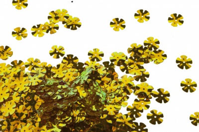 Пайетки "ОмТекс" россыпью,DOUBLE SIDED GOLD,цветок 14 мм/упак.50 гр, цв. 0460-золото - купить в Миассе. Цена: 80.93 руб.