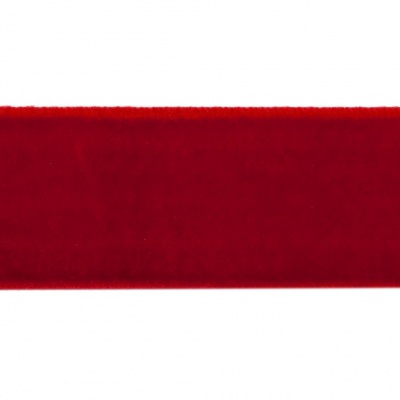 Лента бархатная нейлон, шир.25 мм, (упак. 45,7м), цв.45-красный - купить в Миассе. Цена: 981.09 руб.