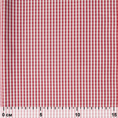 Ткань сорочечная Клетка Виши, 115 г/м2, 58% пэ,42% хл, шир.150 см, цв.5-красный, (арт.111) - купить в Миассе. Цена 306.69 руб.