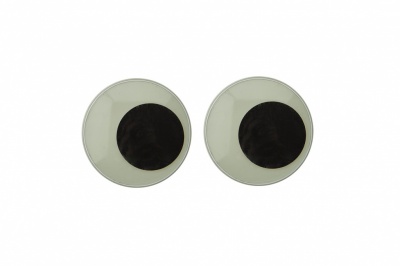 Глазки для игрушек, круглые, с бегающими зрачками, 24 мм/упак.50+/-2 шт, цв. -черно-белые - купить в Миассе. Цена: 60.32 руб.