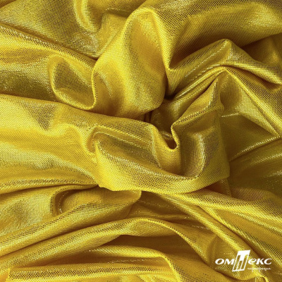 Трикотажное полотно голограмма, шир.140 см, #602 -жёлтый/жёлтый - купить в Миассе. Цена 385.88 руб.