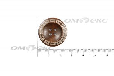 Пуговица деревянная круглая №53 (25мм) - купить в Миассе. Цена: 3.68 руб.
