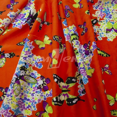 Плательная ткань "Софи" 7.1, 75 гр/м2, шир.150 см, принт бабочки - купить в Миассе. Цена 241.49 руб.