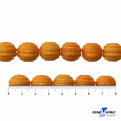 0309-Бусины деревянные "ОмТекс", 16 мм, упак.50+/-3шт, цв.003-оранжевый - купить в Миассе. Цена: 62.22 руб.