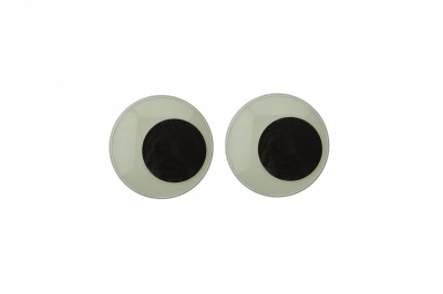 Глазки для игрушек, круглые, с бегающими зрачками, 15 мм/упак.50+/-2 шт, цв. -черно-белые - купить в Миассе. Цена: 46.92 руб.