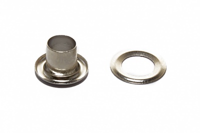 Люверсы металлические "ОмТекс", блочка/кольцо, (4 мм) - цв.никель - купить в Миассе. Цена: 0.24 руб.