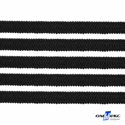 Лента эластичная вязанная (резинка) 4 мм (200+/-1 м) 400 гр/м2 черная бобина "ОМТЕКС" - купить в Миассе. Цена: 1.78 руб.