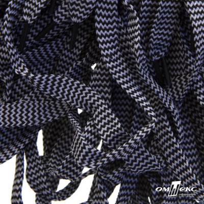 Шнурки #107-07, плоские 130 см, двухцветные цв.серый/чёрный - купить в Миассе. Цена: 23.03 руб.