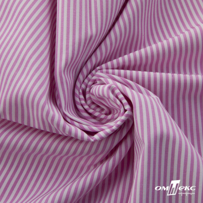 Ткань сорочечная Полоска Кенди, 115 г/м2, 58% пэ,42% хл, шир.150 см, цв.1-розовый, (арт.110) - купить в Миассе. Цена 306.69 руб.