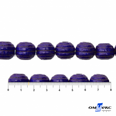 0309-Бусины деревянные "ОмТекс", 16 мм, упак.50+/-3шт, цв.018-фиолет - купить в Миассе. Цена: 62.22 руб.