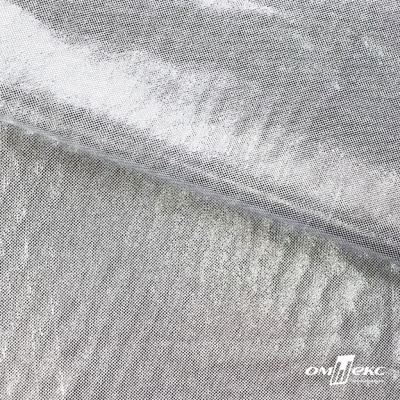 Трикотажное полотно голограмма, шир.140 см, #602 -белый/серебро - купить в Миассе. Цена 385.88 руб.