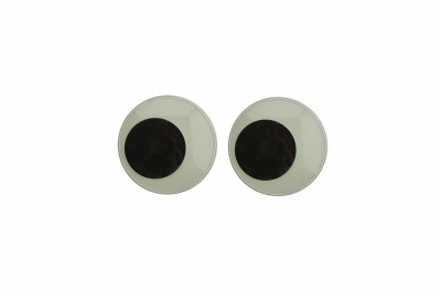 Глазки для игрушек, круглые, с бегающими зрачками, 12 мм/упак.50+/-2 шт, цв. -черно-белые - купить в Миассе. Цена: 38.32 руб.
