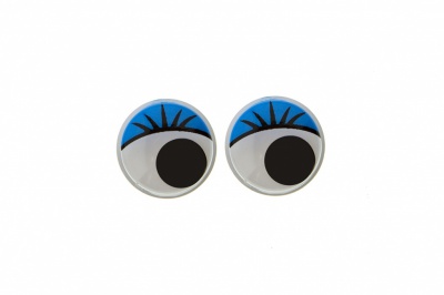 Глазки для игрушек, круглые, с бегающими зрачками, 8 мм/упак.50+/-2 шт, цв. -синий - купить в Миассе. Цена: 59.05 руб.