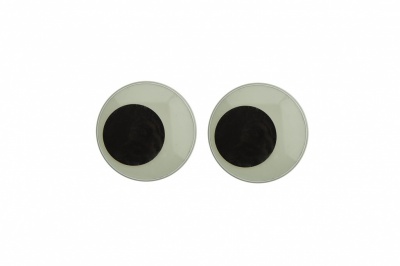 Глазки для игрушек, круглые, с бегающими зрачками, 18 мм/упак.50+/-2 шт, цв. -черно-белые - купить в Миассе. Цена: 41.81 руб.