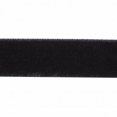 Лента бархатная нейлон, шир.12 мм, (упак. 45,7м), цв.03-черный - купить в Миассе. Цена: 448.27 руб.