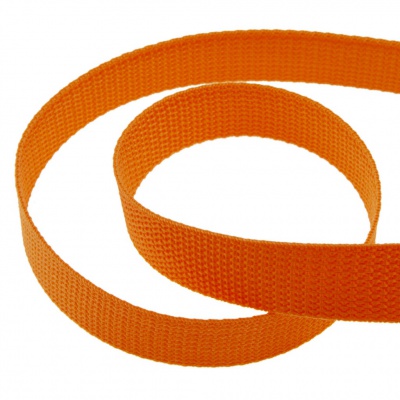 Стропа текстильная, шир. 25 мм (в нам. 50+/-1 ярд), цвет оранжевый - купить в Миассе. Цена: 409.94 руб.
