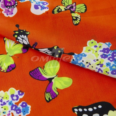 Плательная ткань "Софи" 7.1, 75 гр/м2, шир.150 см, принт бабочки - купить в Миассе. Цена 241.49 руб.